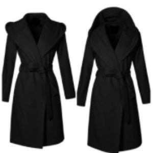 2Sable Wool-Like Wrap Trench Coat- NWOT